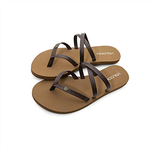 Volcom Womenβs Easy Breezy Sandals β Lightweight Slip-On Sandals for Everyday Summer Wear, Brown, 9