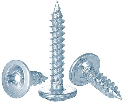 FandWay 100Pcs Wafer Head Self Tapping Screws,M4.2x13mm Wood Screws,Modified Truss Head Self Drilling Screw,Blue Zinc Coated Sheet Metal Screw for Aluminum WoodWork Plastics.