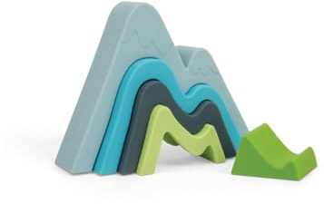 Bigjigs Toys Mountain Stacker - 5pc Stacking Toys, Silicone Baby Toy, Sensory Toys For 1 Year Old, Montessori Toys, Sustainably Made