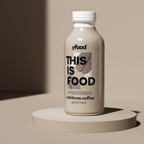 yfood Trinkmahlzeit Cold Brew Coffee - 12 x 500 ml für unterwegs & stressige Tage - vollwertig & ready-to-drink mit 30 g Protein, 26 Vitaminen und Mineralstoffen - inkl. 3 € Pfand
