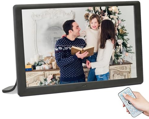 Zedify 10.1 inch Digital Photo Picture Frame 1280x800 IPS Display with Photo Music Video Player Calendar Alarm, Auto Power On/Off, Wall Mountable with Remote, Gift for Family & Friends