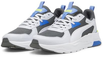 PUMA Herren Trinity Lite Sneakers 43Mineral Gray White Silver Mist Electric Lime