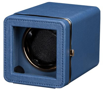 DRAIGERWAY Automatische Uhrenbeweger Box,Single Uhrenbeweger Watch Winder mit Leisem Mabuchi Motor (Blau-150C)