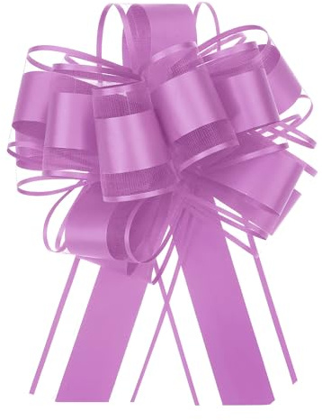 QUARKZMAN 5pz 15cm Fiocchi Regalo Tirante Grande in Organza Fiocco Confezioni Regalo Nastro per Cesti Auto Matrimonio Regali Fiocco di Natale, Rosso Rosa
