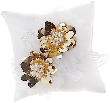 ULDIGI 1stück Ringkissen Mit Blumen Design Hochzeitsring Für Eheringe Quadratisches Kissen Für Zeremonien Und Verlobungen Romantische Dekoration Mit Feiner Verarbeitung Und Weichem