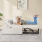 KISLOT Umwandelbares Schlafsofa, 4-in-1-Schlafsessel, 180 cm, starker Metallrahmen, ausziehbare Futon-Couch mit 2 Kissen, verstellbare Rückenlehne, Leinenstoff, Loveseat für kleine Loft-Wohnung