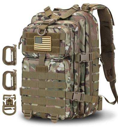 Hannibal Tactical Militär Taktischer Rucksack Cooper Rucksack Armee Assault Pack 3 Tage Bug Out Go Bag Trekking Wanderrucksack (28L,CP Camo)