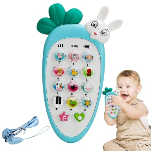 Teléfono móvil para bebé juguete interactivo Light-up tound Play teléfono para bebés | gadget musical niño pequeño con botones y sonidos, regalo de desarrollo sensorial para 6 a 12 meses y M
