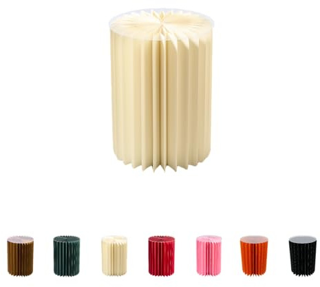 Foldable Paper Column, Decorative Column, Versatile Use as Side Table, Base or Flower Stool, Space-Saving and Lightweight, Ideal for Living Room, Hallway and Events (Cream, Diameter 30 cm, Height 40