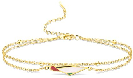 VASSAGO Palestina armband för kvinnor män palestina karta landsflagga handgjort justerbart flätat rep armband rostfritt stål flätat rep armband patriotiska smycken