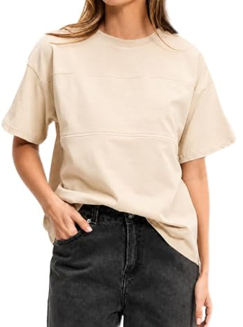 Nursing & Breastfeeding 100% Cotton T-Shirt Top - Stylish Maternity & Postpartum Clothing - Boxy Oversized Top with Discreet Zips for Comportable Feeding & Pumping