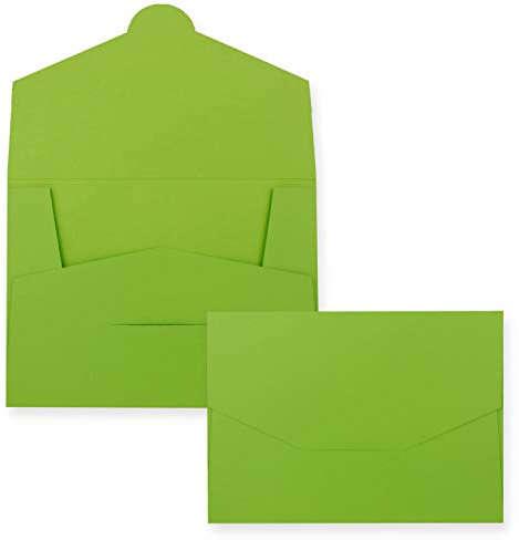 50 cartelline di carta resistenti per DIN A4 e DIN C4, in verde chiaro, 22 x 30,5 cm, 240 g/m², adatte come cartelline per presentazioni, candidature, cartelline per progetti