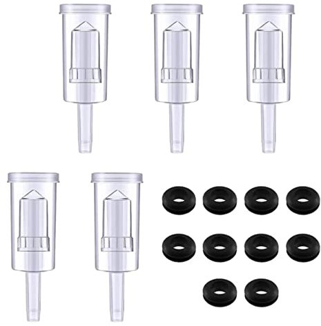 Guador Gärung Luftschleusen Set, 5 Stücke Kunststoff Luftschleuse mit 10 Stücke Silikon Ösen Gärspund Wasserdichtes Ventil Zum Home Brauen Bier Gärung Wein Sauerkraut