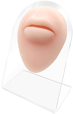 WARRIOR Lèvres Oreille Langue Œil Bouche 3D en silicone avec présentoir, outil d’entraînement au piercing (LÈVRES)