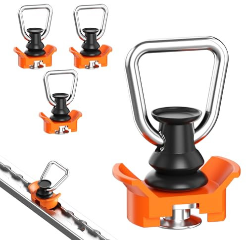 4 pezzi di raccordo singolo per binari di airline singolo, raccordo terminale, guida di ancoraggio per aeromobili, 1000 kg, accessorio ideale per correggere e trasportare in modo sicuro