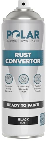 Polar Rust Converter Spray - 500ml | Matt Black | Effective Rust Converter for Metal | Weather Resistant Protection Against Corrosion | Ideal for Vehicles, Trailers, Fences & Storage Tanks