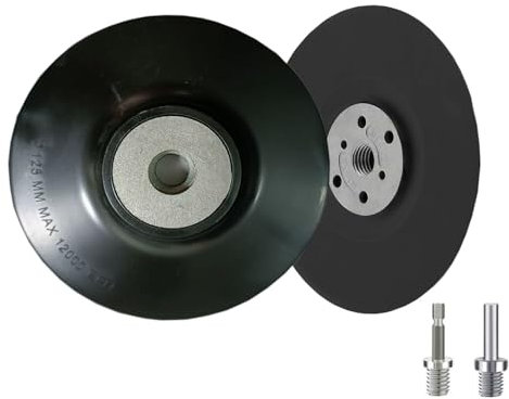 HOTCKB 2 Piezas Plato 125 mm Platos Lijador para Amoladoras Angulares con m14 Tuerca Almohadilla de Respaldo de Disco de Molienda