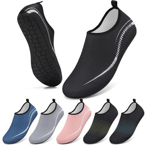 Water Shoes Beach Shoes for Women Men Swim Swimming Sea-996BK 8UK /42EU