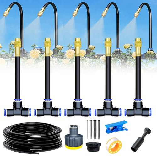 Huiyuenuo 360° Curved Garden Automatic Irrigation System, Garten BewässerungsSystem, Greenhouse Pflanzen, Hochbeet Bewässerung Tropfbewässerung für Landschaft, Flower Bed und Terrasse Pflanzen.
