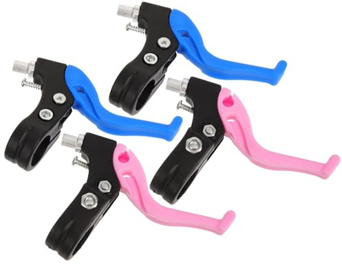 GOOHOCHY 2 pares Palancas de Freno para Bicicleta Infantil Metálicas y Plásticas Duraderas para Manillar Accesorio de Reemplazo Seguro para Niñas Colores Rosa y Azul