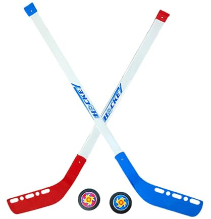 Fxzqgnh 2 Piezas Palos de Hockey para Niños con Juego de Pelotas Mini Hockey Set Plástico PP Suave Seguro Adecuado para Fiestas Hogar Regalos Deportivos