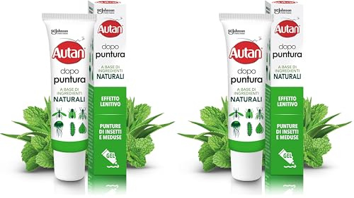 Autan Organic Dopopuntura Naturale Antizanzare, Gel per un Sollievo Immediato, dopo la puntura di tafani zanzare vespe meduse o il contatto con processionaria o le ortiche (Confezione da 2)