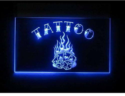 hotrodspirit - vetro pubblicitario neon tattoo difiamme salone tatuaggio