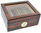 Eitida Sigari Humidor Custodia Contiene 25-50 Sigari,Superiore in Vetro Temperato, Scatola Portaoggetti Artigianale in Legno di Cedro Spagnolo con Divisorio,Umidificatore e Igrometro,Marrone Macassar