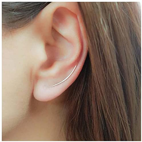 Yheakne Boho Bar Ear Climber Ohrringe Silber - Stabohrstecker, Ear Crawler, Geometrische Minimalistische Schmuck für Frauen und Mädchen