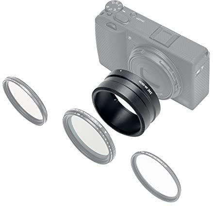 JJC Metall Objektiv Filter Adapter Ring für RICOH GR IIIx GR IIIx HDF GR3x Kamera mit GT-2 Tele Konvertierungsobjektiv, Ersatz für RICOH GA-2 Objektivadapter
