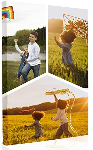 Edenpack Personlig collage kanvas fototryck, Väggdekoration Inredning, med din familj husdjur barn inramad födelsedag jul årsdag bröllop anpassade bildgåvor (anpassad design 17,2 x 25,7 cm)