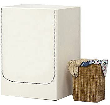 Odot Washer Dustproof Cover Front Load, Washing Machine Dryer Protector Sunscreen Waterproof Tumble Dryer Case Protective Cover for Most Front Loadi (Light beige,S)