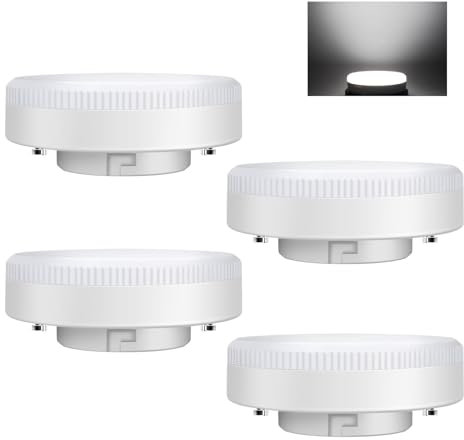 ILEEDear Faretto LED GX53 9W, Bianca Fredda 6500K, Equivalente a Lampada Alogena 71W, Luce LED GX53 per Armadi, Non Dimmerabile, Confezione da 4