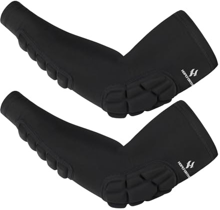 HOPEFORTH 2PCS Padded Elbow Forearm Sleeves Compression Arm Protective Support
