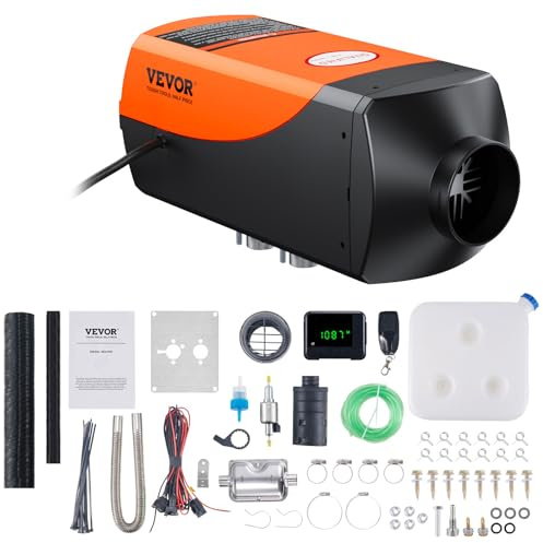 VEVOR Diesel Air Heater, 12V 2KW Diesel Heater with Remote Control and LCD Display, 10L Fuel Tank Diesel Parking Heater, Rapid Heating for RV Trailer Camper Van Boat