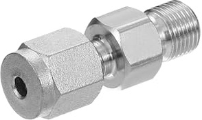 PATIKIL 1/8G x Φ1/8 Raccordo a Compressione in Tubo d'Acciaio Inossidabile 304, Doppie Ferrule Raccordo a Compressione Adattatore Dritto Collegamento