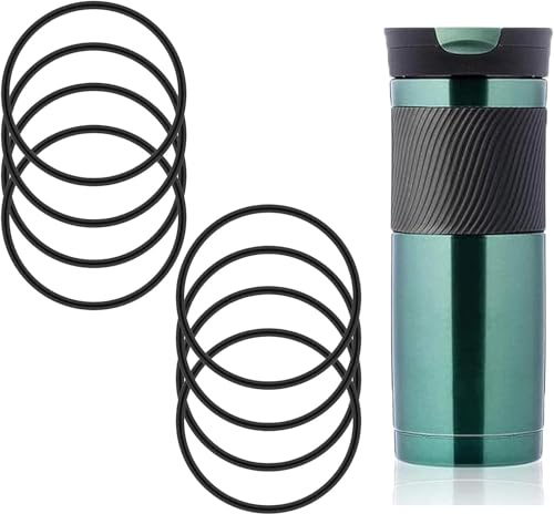 8Pcs Black Replacement Gasket for Travel Mug, Silicone Lid Seal Leak-Proof for Coffee Travel Tumbler Glassware and Drinkware Dining and Entertaining Water Glasses (16oz & 20oz)