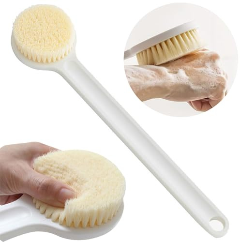Long Handle Bath Body Brush, Back Scrubber, Shower Scrubber, Back washerr with Soft Bristles for Exfoliating and Massage, Ergonomic, for Wet & Dry Use, Suitable for All Skin Types(1 PCS)