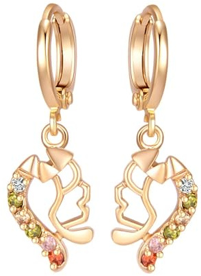 AMDXD Orecchini da donna in oro 9 carati, classici orecchini con moissanite, Au 375, stile Liberty, gioielli in vero oro, Oro giallo 9 carati (375), Granato moissanite