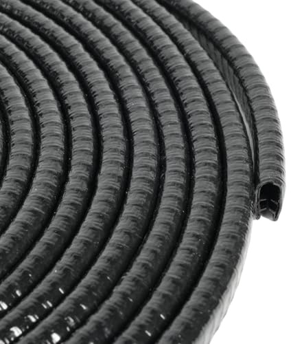 Protection de Bord en Caoutchouc Flexible pour tôles (1-2 mm) – Idéal pour la Protection portière Voiture et Joints de Porte, 5 m de Longueur (5,2 mm) pour usages variés en Bricolage