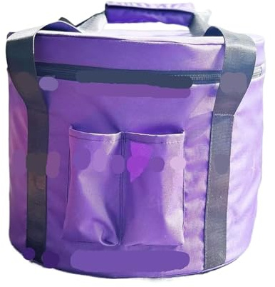 Klangskålar väska kristall kvarts väska bärväska för skålar, reseväska med lila handtag, förvaring för (23 cm)