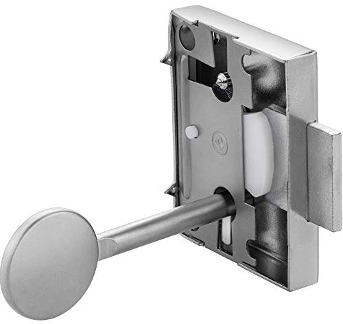 Gedotec Möbelschloss 25 mm Schubladen-Schloss SET für Möbel | Stahl vernickelt | Kastenschloss links - rechts verwendbar | MADE IN GERMANY | 1 Stk - für Aufschraubschloss Schranktüren & Möbeltüren