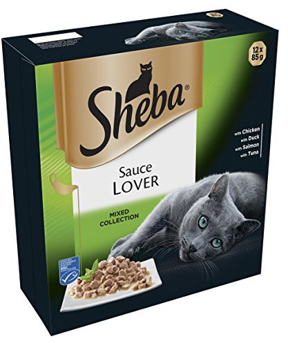 Sheba Sauce Lover Mixed Collection Katzenfutter, 4 x12 x 85 g