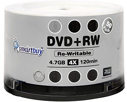 300 Pack Smartbuy Blank DVD+RW 4X 4.7GB 120Min Branded Logo Rewritable DVD Media Disc