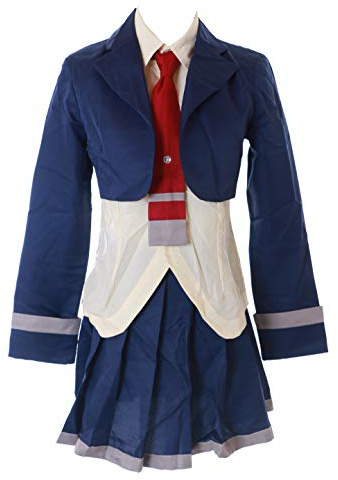 Kawaii-Story MN-75 Armed Girl's Busou Shoujo Machiavellism Kirukiru AMOU Anime Japan skoluniform kostym 4 delar Uppsättning av maskeraddräkt, cosplay (L)