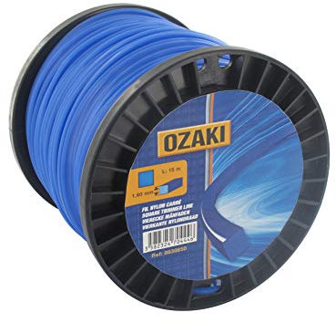 OZAKI - Bobine Fil Nylon Carré - Longueur 45m - Ø 3,30mm - Matières Vierges - Haute Durabilité - Excellente Tenue À L'Œillet