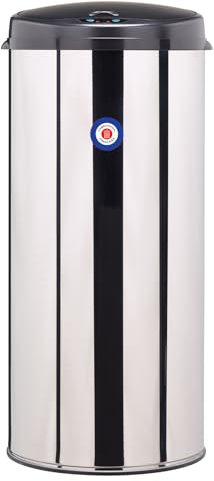 ROSSIGNOL Poubelle de cuisine automatique. Capacité 45L, Fabrication française, Poubelle à ouverture automatique, Collerette support sac SENSITIVE