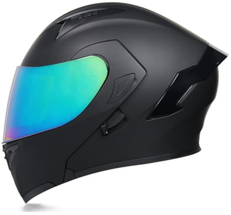 Woljay Casque intégral du Visage Moto Casque modulaire Casque Moto intégrée Double visière pour Adultes Hommes Femmes cyclomoteur Dot ECER22-05