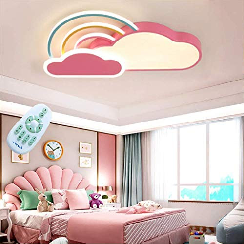 BARASH Lámpara de techo LED moderna de dibujos animados arco iris nube control remoto lámpara de techo regulable pantalla acrílica dormitorio cocina iluminación de techo creativa habitaci