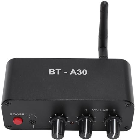 Préampli de Platine Phono Bluetooth, Mini PréAmplificateur de Phonographe Audio Stéréo électronique avec Adaptateur d'alimentation DC 12 V séparé, Sortie D'entrée à